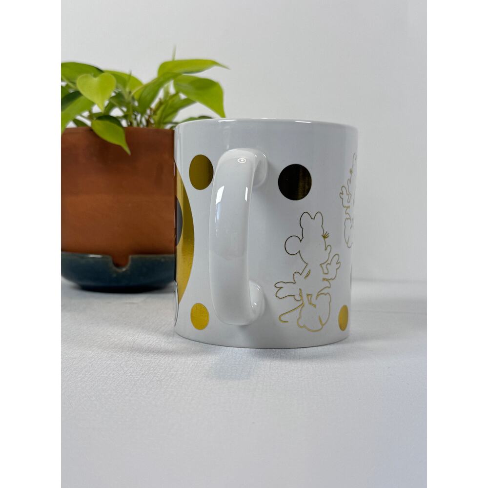 Disney Minnie Mouse Mug Galerie Gold Foil Dots White Ceramic 20oz Coffee Cup - Picture 3 of 5